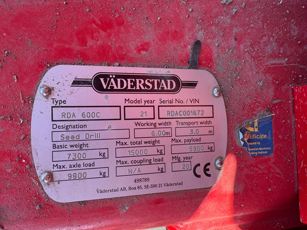 Såmaskin - Väderstad, Rapid A 600C