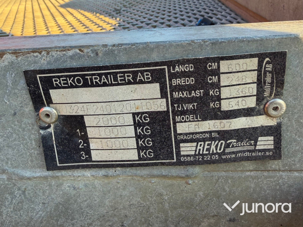 Trailer, maskin- / biltransportsläp - REKO