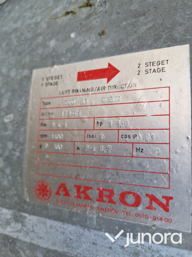 Dubbelfläkt Akron till plansilo