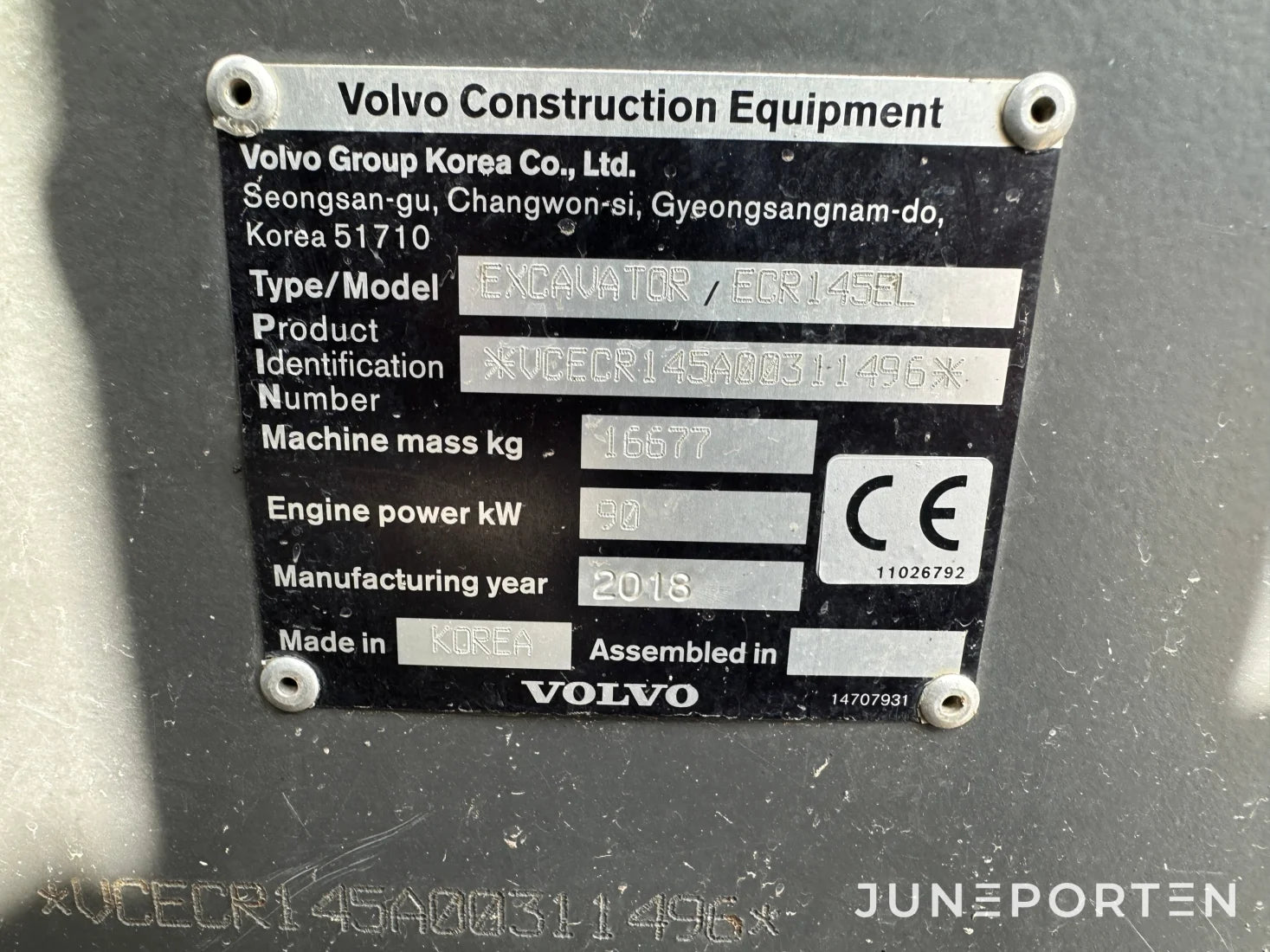 Bandgrävare Volvo ECR 145 EL