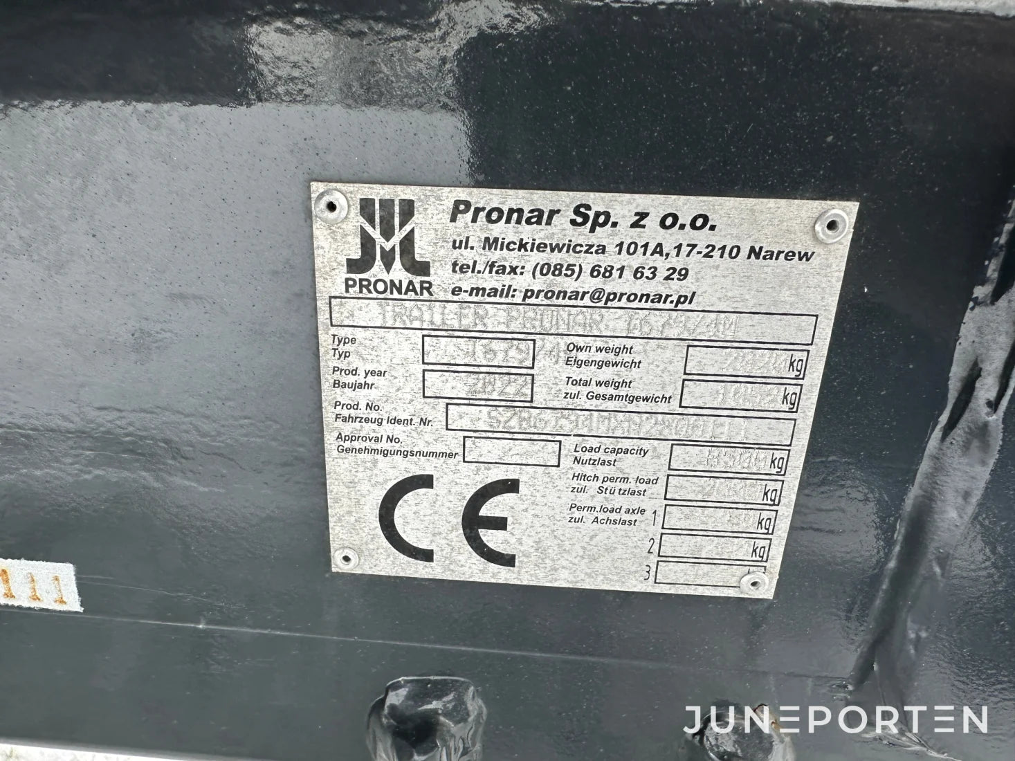 Dumpervagn Pronar T679/4m Hardox