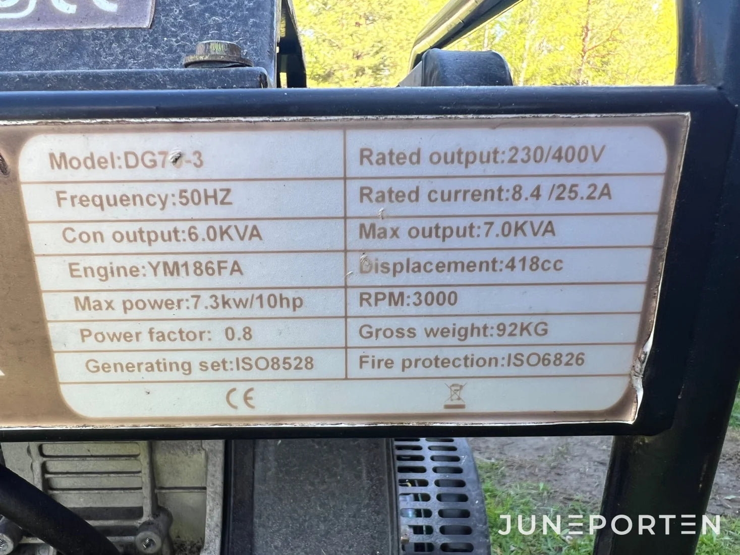 Generator Diese DG70-3 7,0 kW