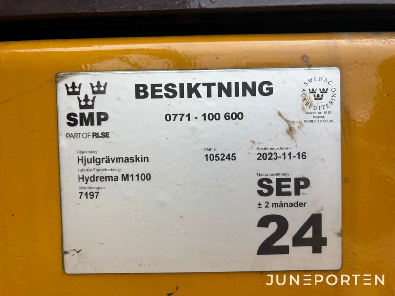 Hjulgrävare Hydrema M1100 inkl redskap
