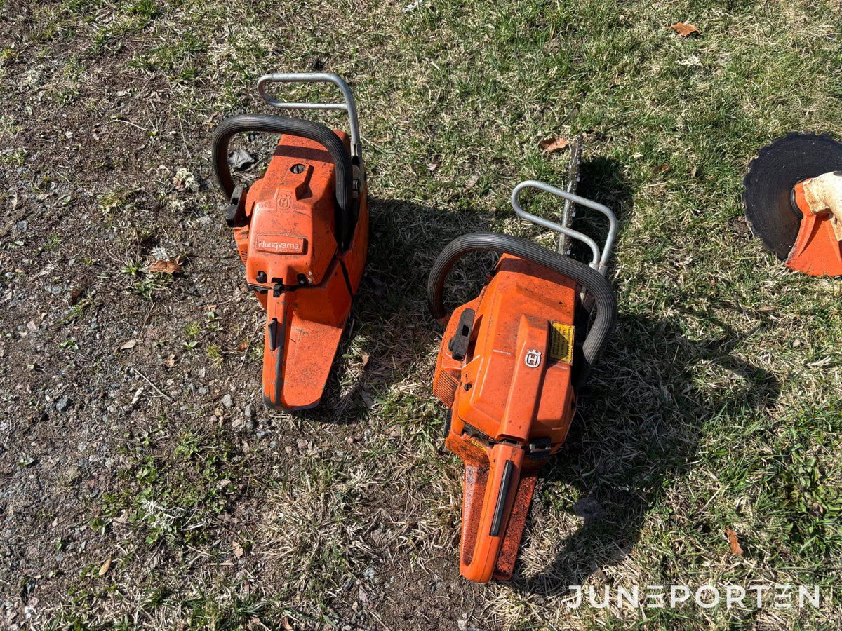 Husqvarna röjsåg+2st motorsågar