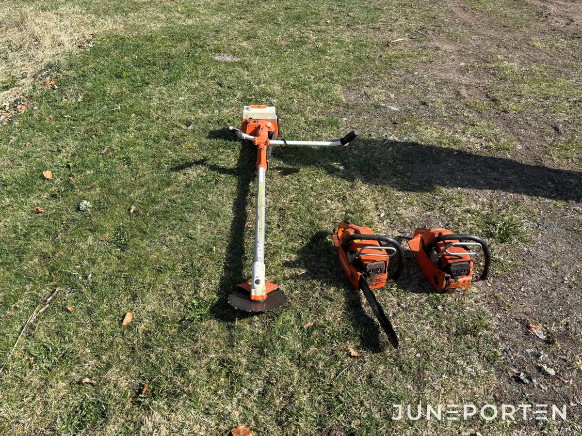 Husqvarna röjsåg+2st motorsågar