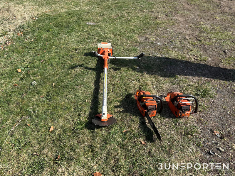 Husqvarna röjsåg+2st motorsågar