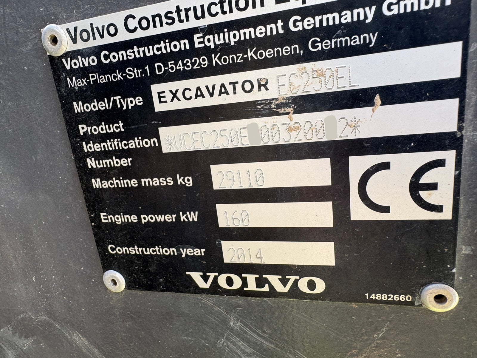 Bandgrävare Volvo EC250EL