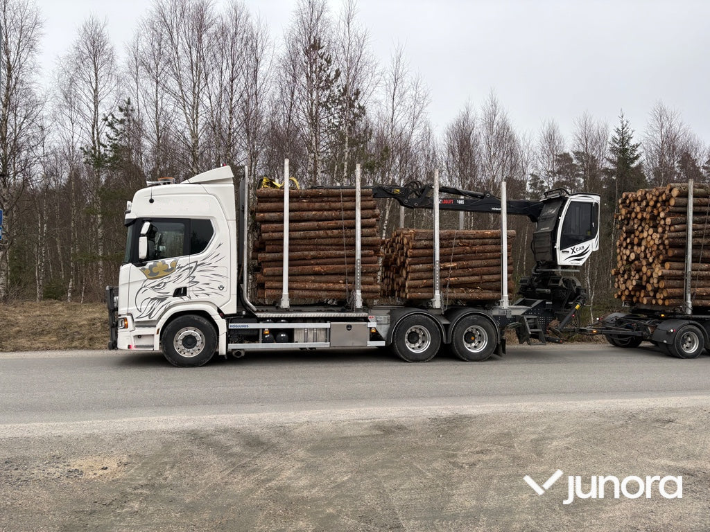 Timmerbil med släp - Scania, R660B6X4NB