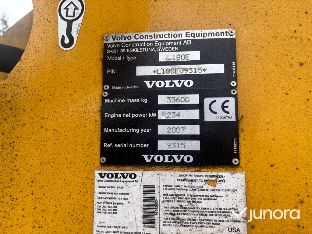 Hjullastare - Volvo, L180E, Med High-Lift