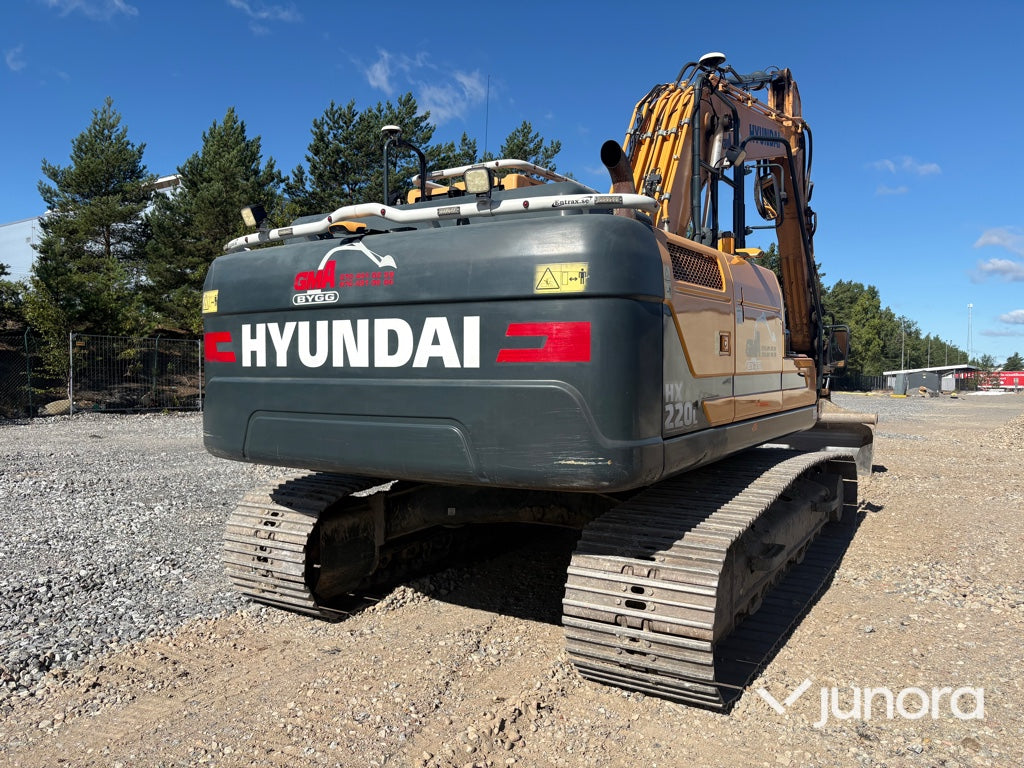 Grävmaskin Hyundai HX220L med tiltrotator och redskap