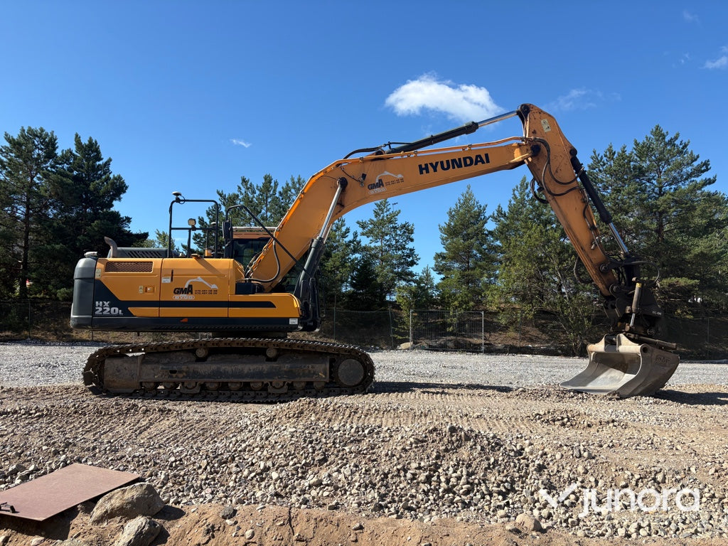 Grävmaskin Hyundai HX220L med tiltrotator och redskap