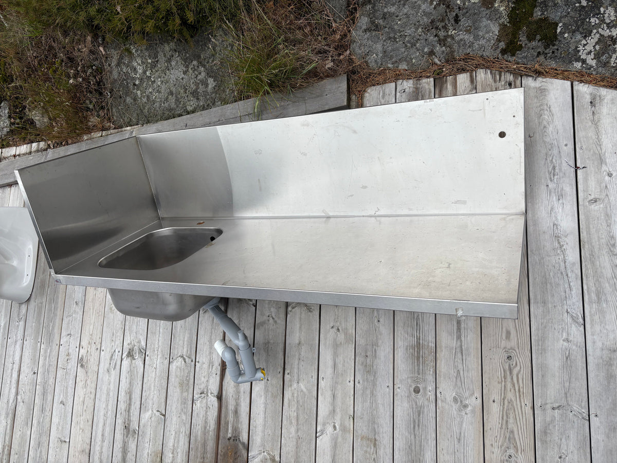 Nytt Aluminium Handfat med vattenlås
