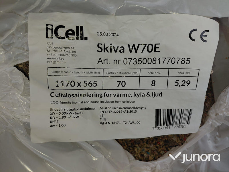 Isolering iCell W70E 4 balar fuktskadade, torkade