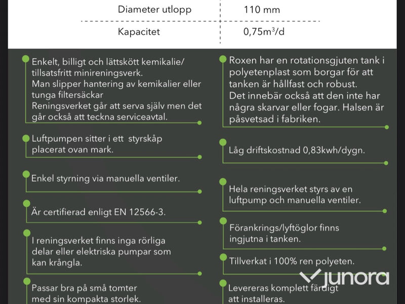 Reningsverk - Roxen (1-5 personer)