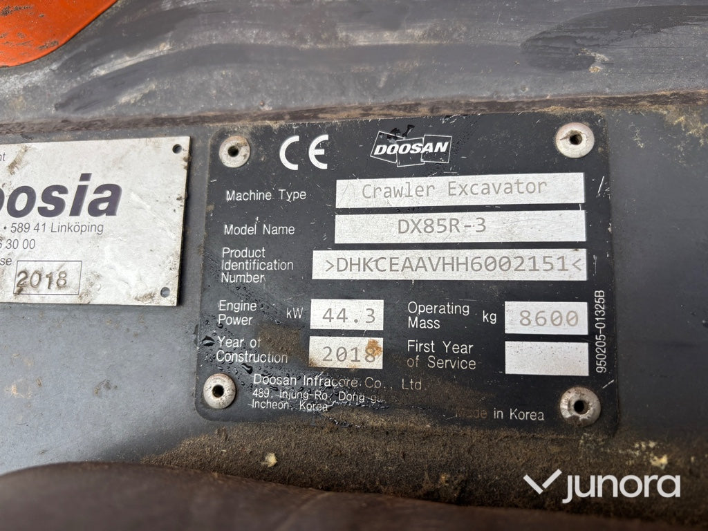 Grävmaskin - Doosan DX85R-3