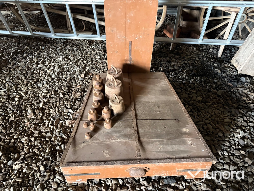 Decimalvåg Lindells Vågfabrik, 500 kg, Med vikter