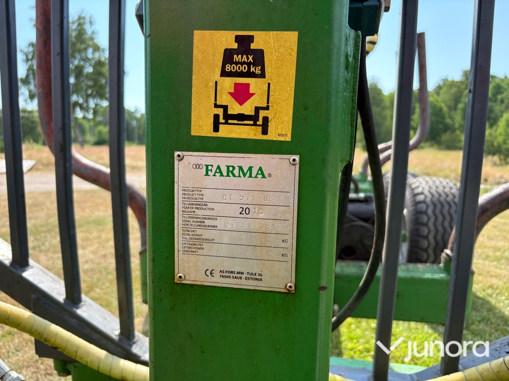 Skogsvagn - Farma T8 5,1m kran & radiostyrd vinsch