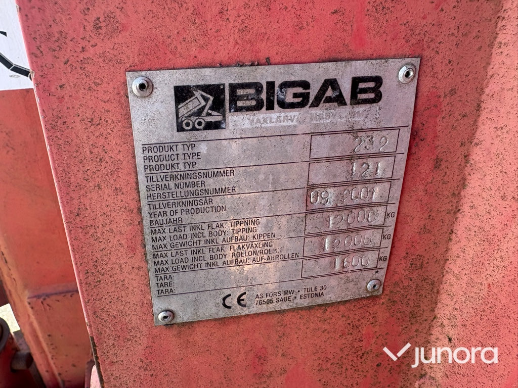 Lastväxlarvagn - Bigab, 10-14, Med flak
