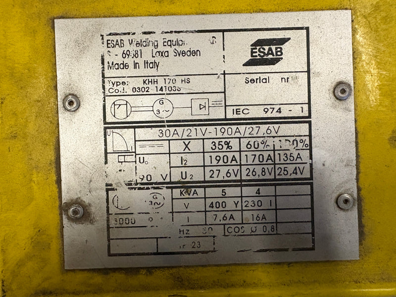 ESAB KHH 170 HS Svetsgenerator