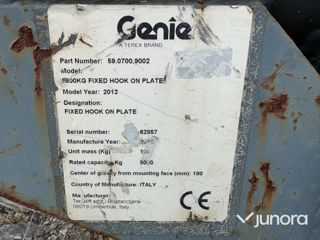 Lyftkrok - Genie, Fixed Hook on Plate