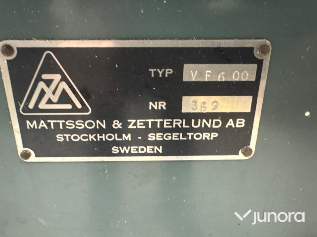 Fräs / Vertikalfräsmaskin - Mattson & Zetterlund VF600