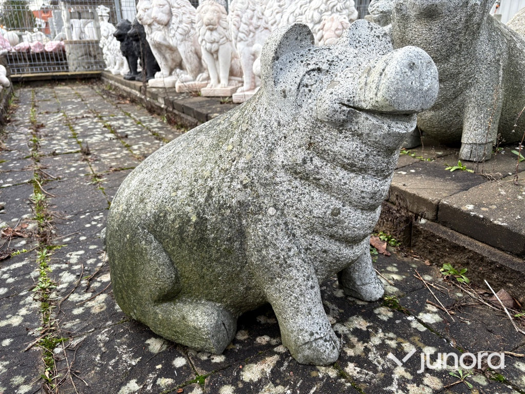 Stenskulptur – gris i granit
