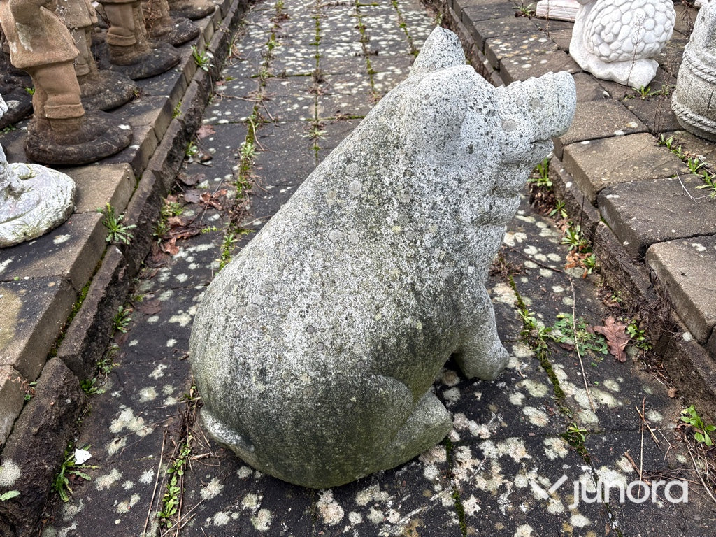 Stenskulptur – gris i granit