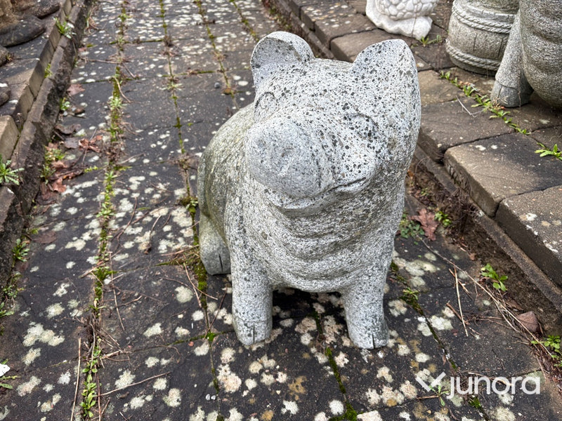 Stenskulptur – gris i granit