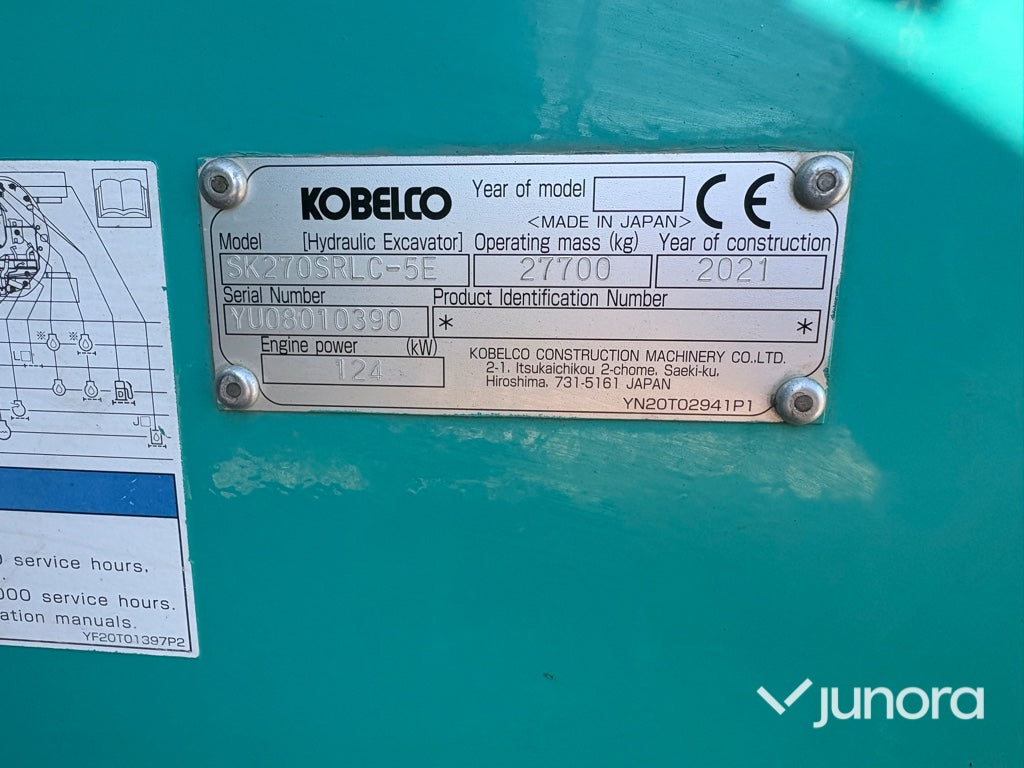 Grävmaskin - Kobelco, SK270SRLC-5E, Med tillbehör