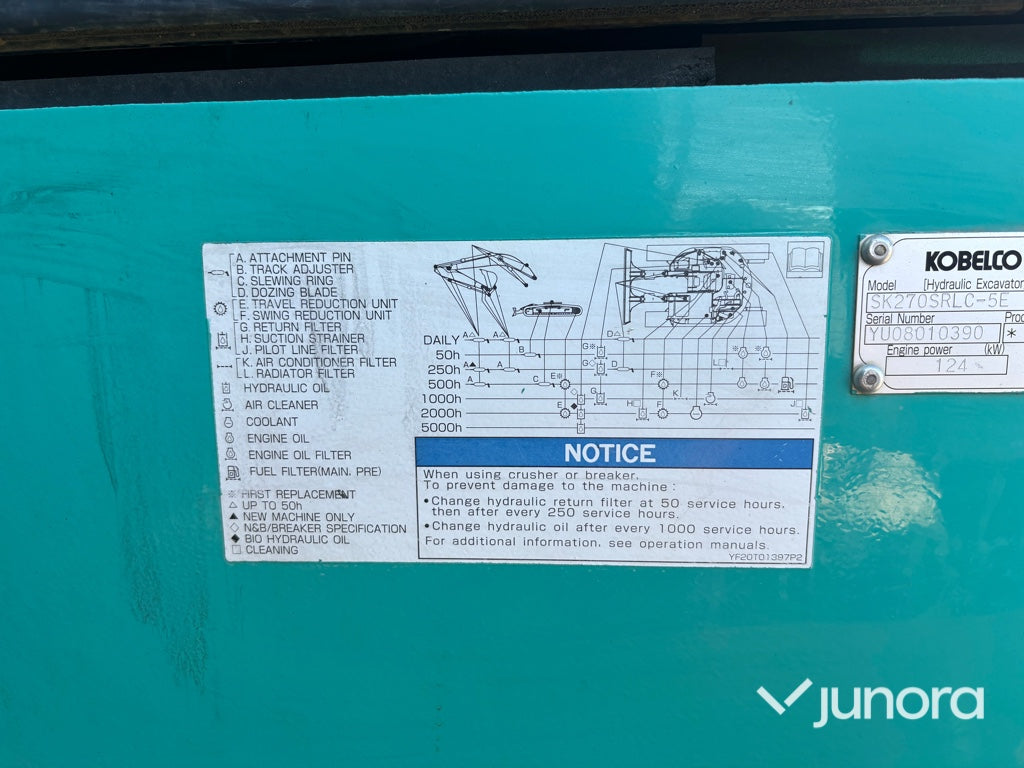 Grävmaskin - Kobelco, SK270SRLC-5E, Med tillbehör