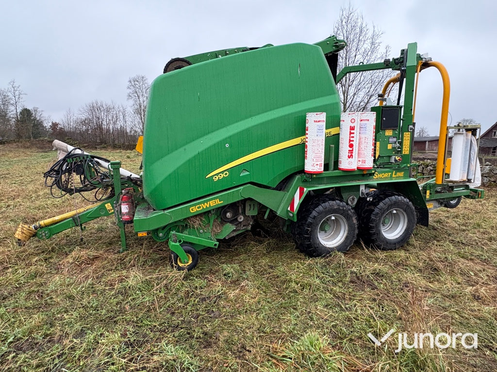 Rundbalspress + Inplastare - John Deere, Goweil G-990