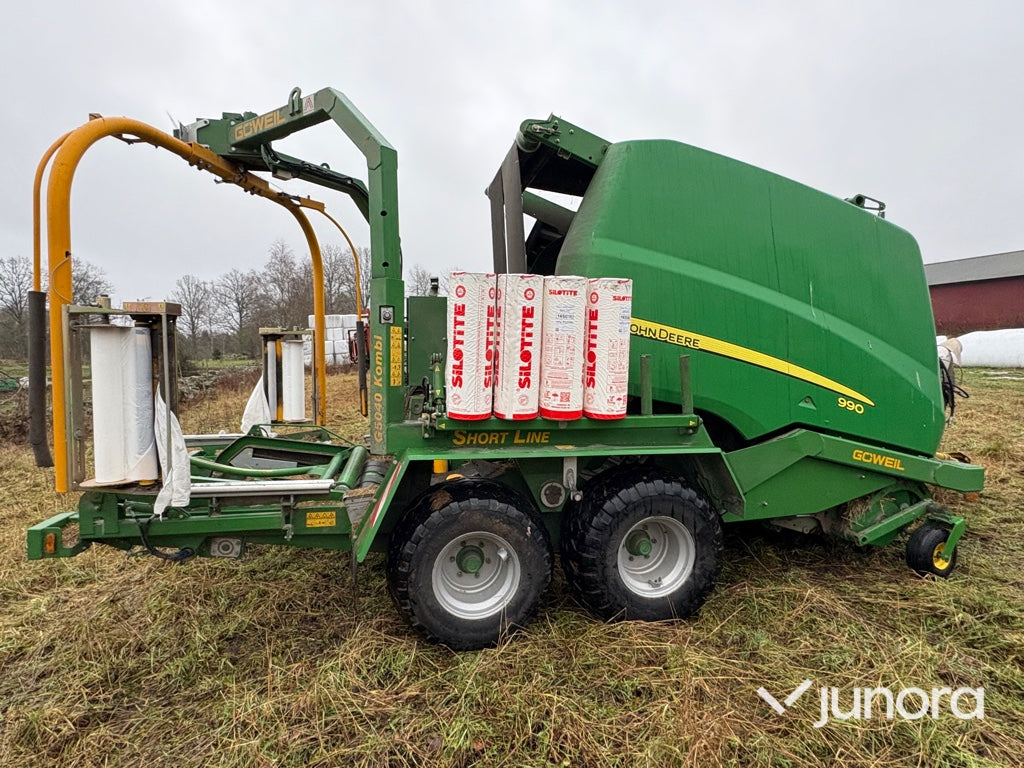 Rundbalspress + Inplastare - John Deere, Goweil G-990