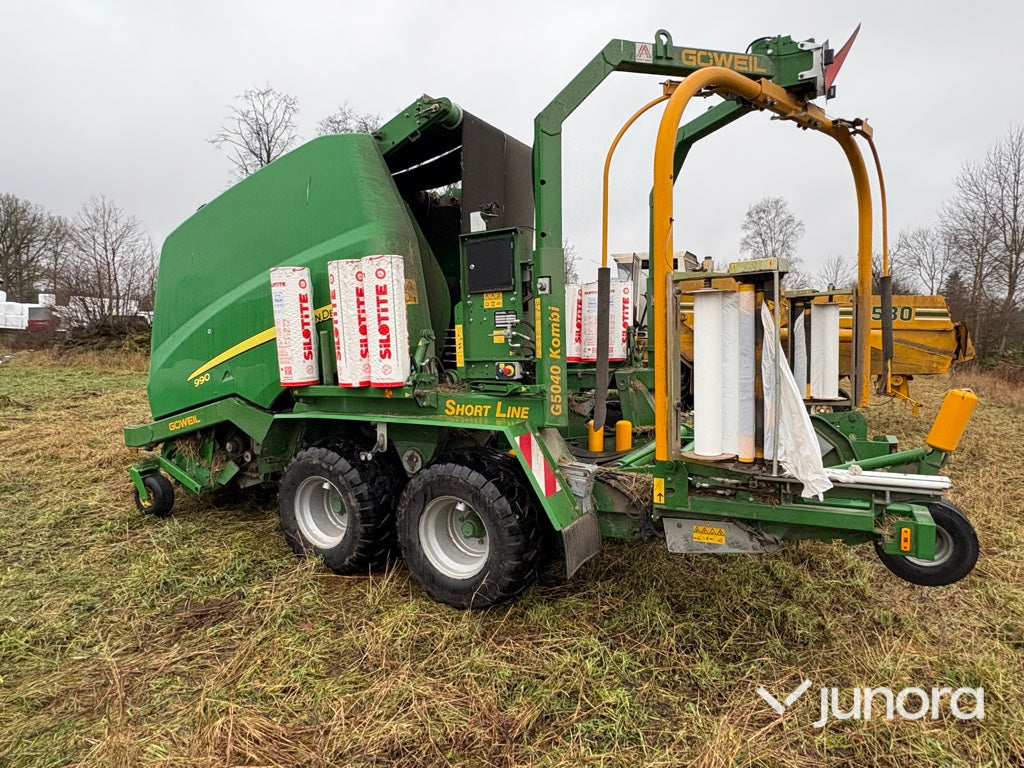 Rundbalspress + Inplastare - John Deere, Goweil G-990
