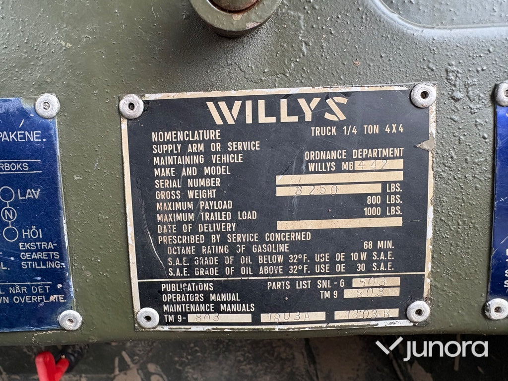 Veteranbil Willys Jeep MB