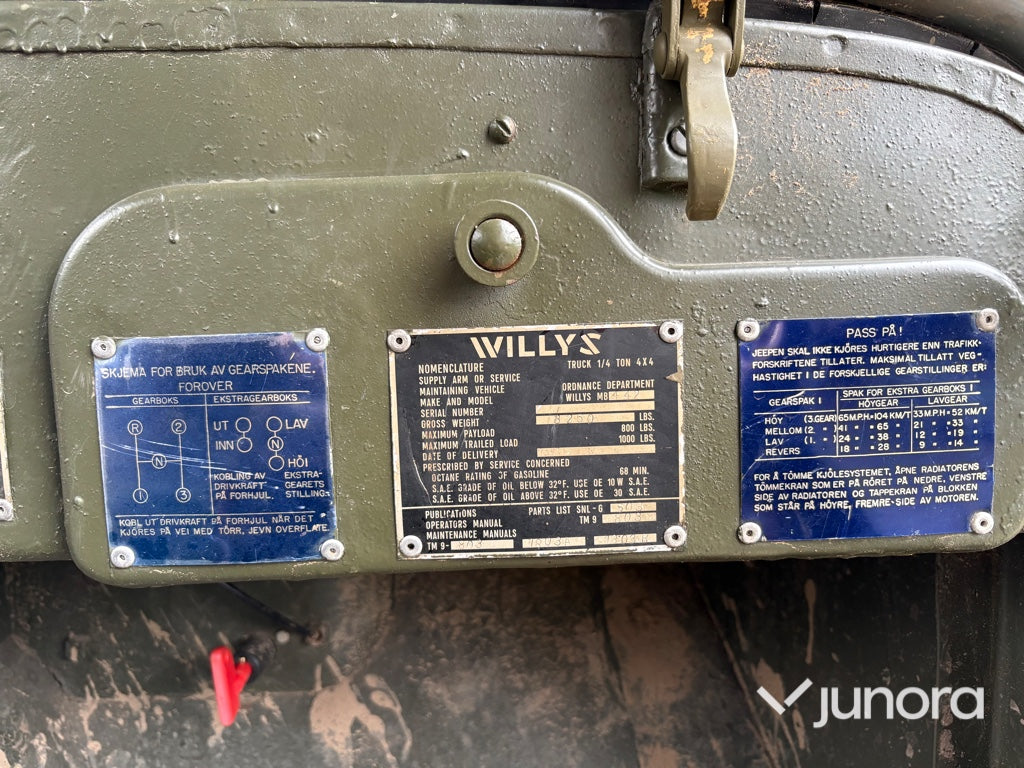 Veteranbil Willys Jeep MB