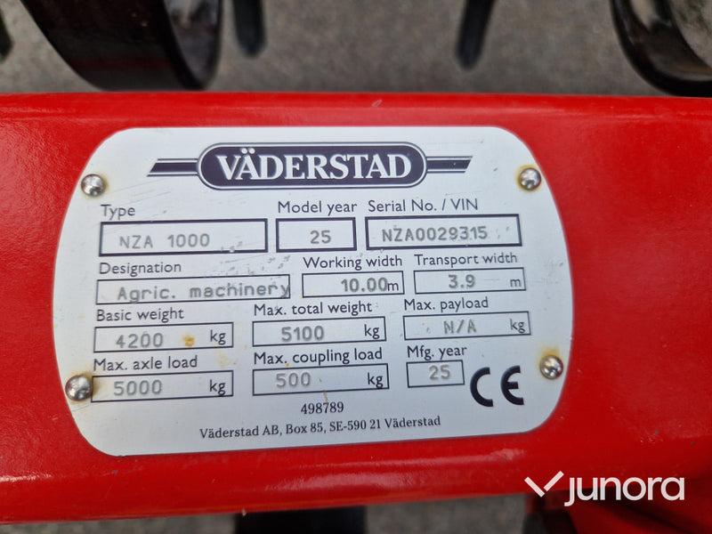 Väderstad Harv NZA 1000 Årsmodell 2025