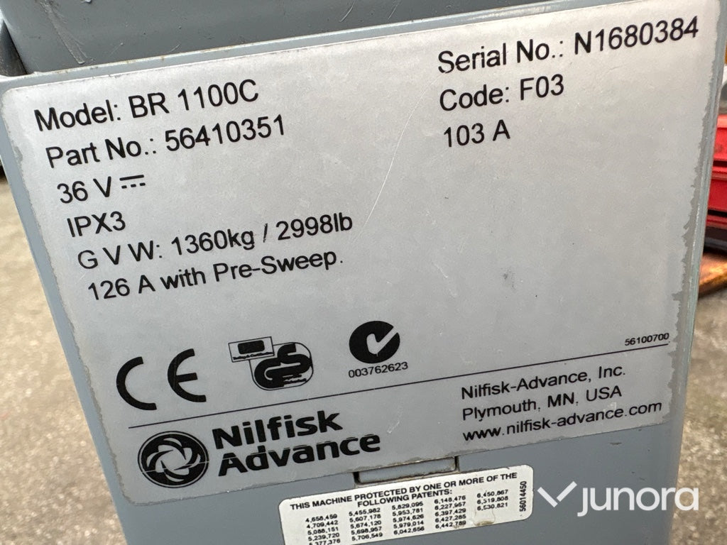 Åkbar sop- och skurmaskin – Nilfisk Advance BR 1100C (36 V)