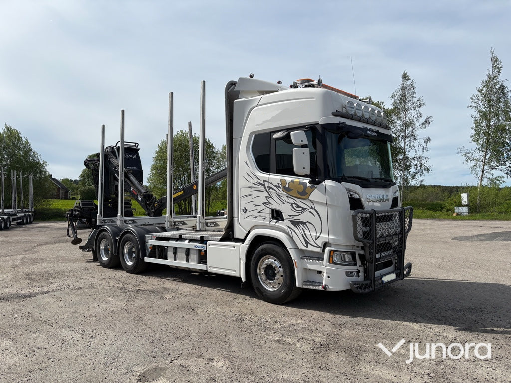 Timmerbil med kran - Scania, R660B6X4NB