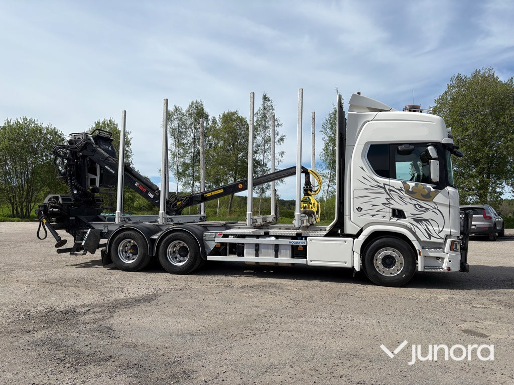 Timmerbil med kran - Scania, R660B6X4NB