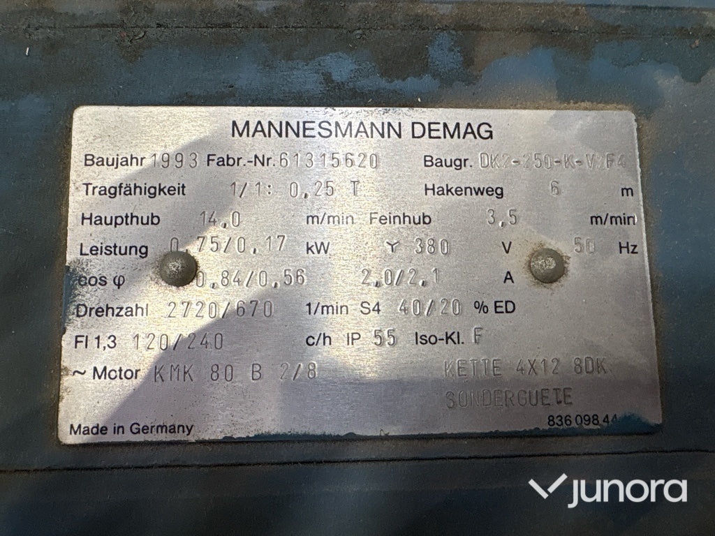Kättingtelfrar - Demag, 250/500 kg, 3st