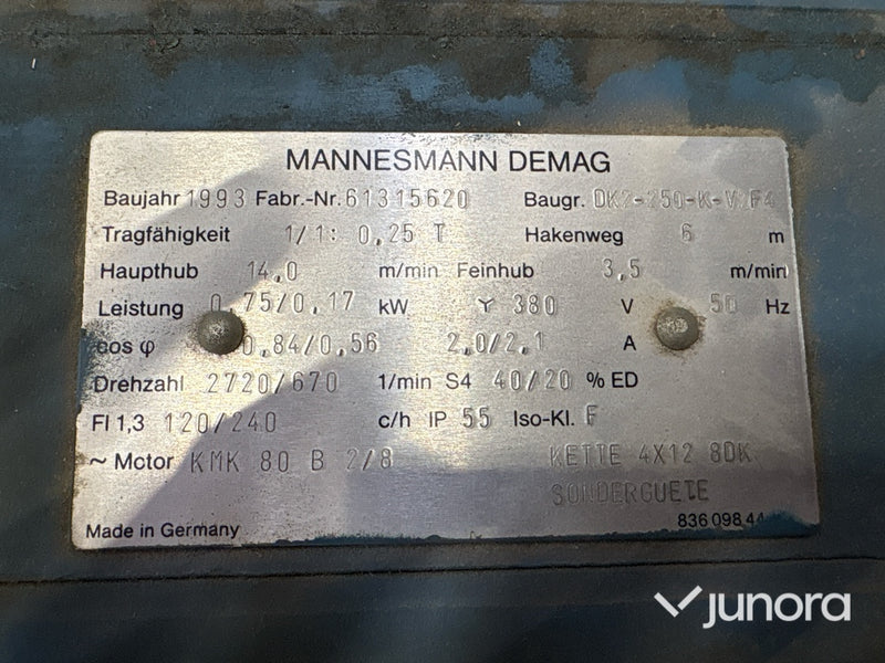 Kättingtelfrar - Demag, 3st,  250/500 kg