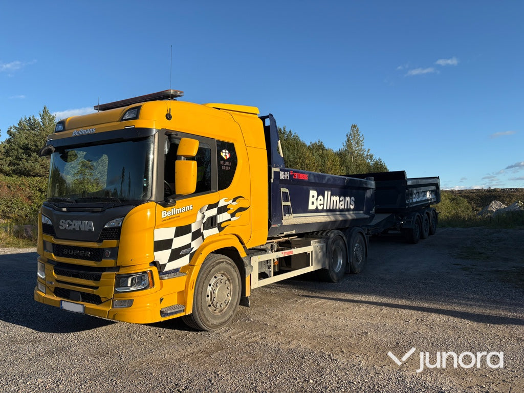 Lastbil + Släp + Flak - Scania, P420 B6X2*4NB