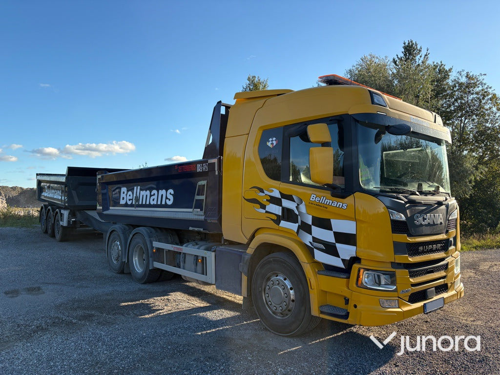 Lastbil + Släp + Flak - Scania, P420 B6X2*4NB