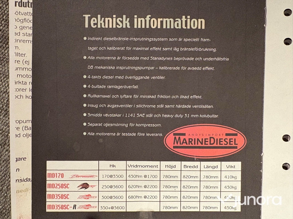 Båtmotorer – MarineDiesel Hammerhead MD350SC (2st), båt kan medfölja