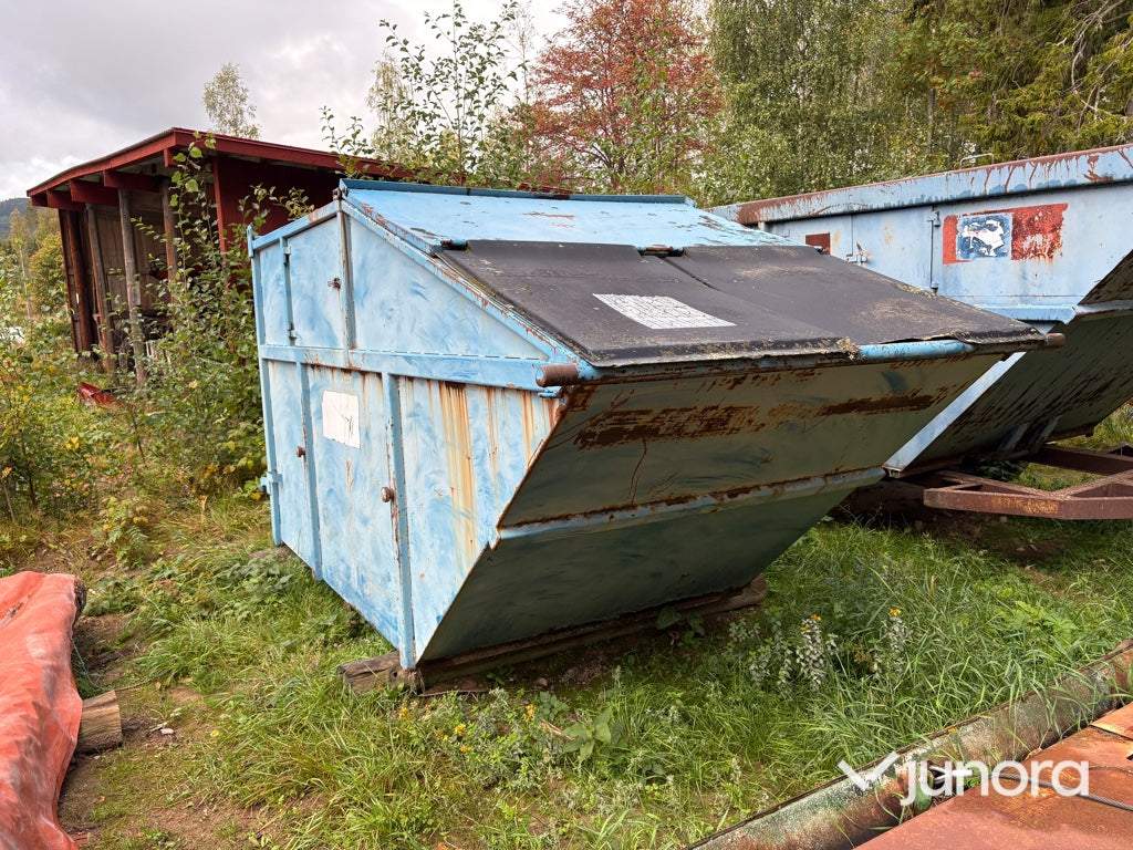 Täckt liftdumpercontainer 10 m3