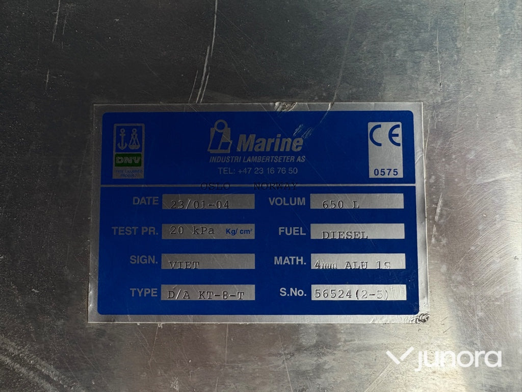 Marin bränsletank Industri Lambertseter AS D/AKT-8-T
