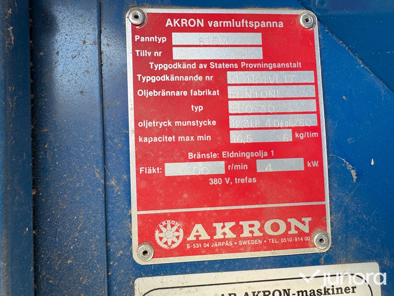 Akron 815M Varmluftpanna