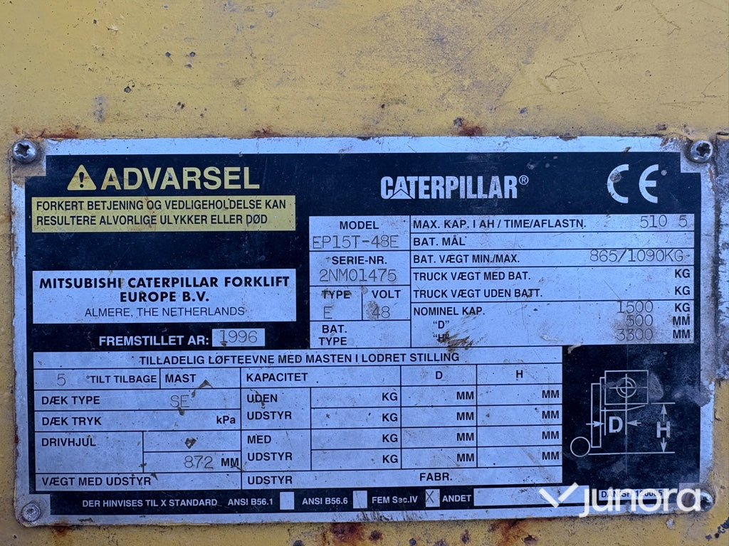 Motviktstruck - Caterpillar, EP15T-48E
