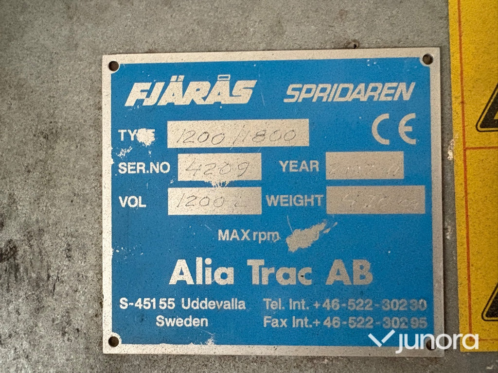 Sandspridare Fjärås Spridaren 1200/1800