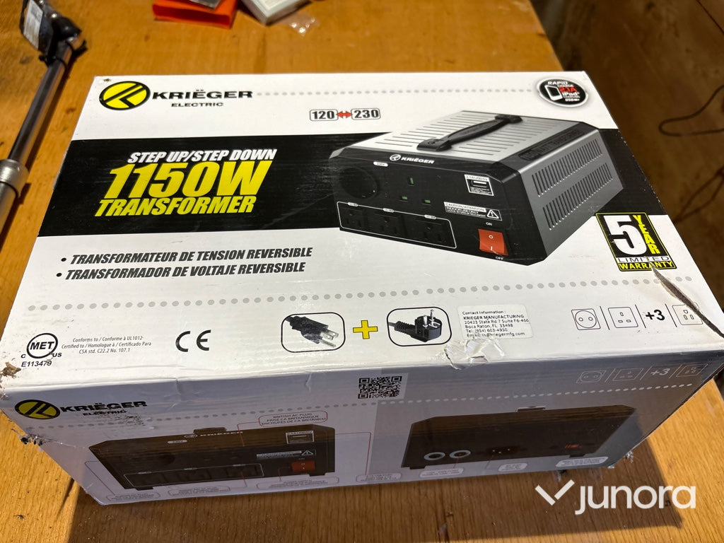 Krieger - Electric 1150W Step Up/Step Down Transformer
